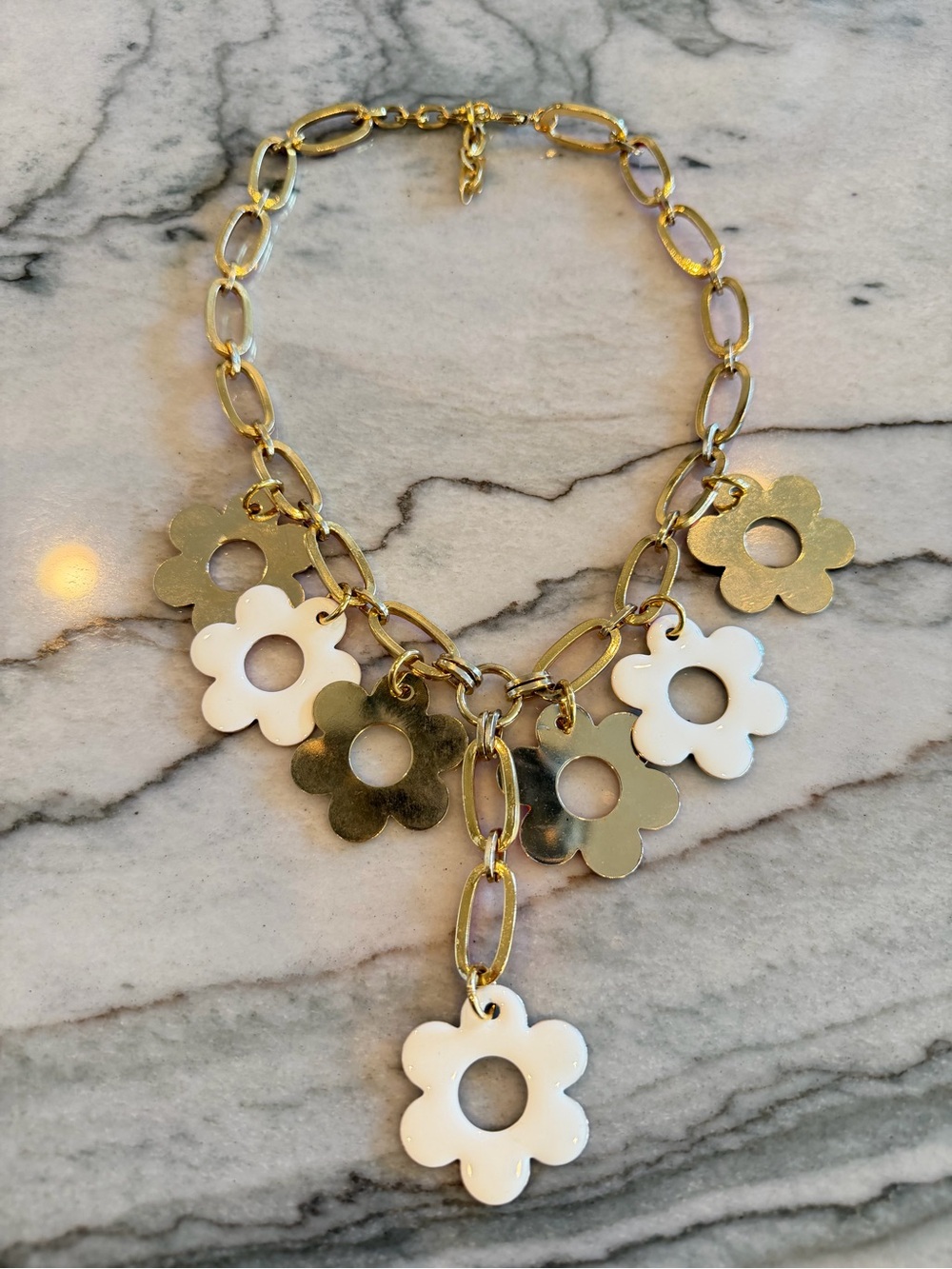 Tova reversible flower charm necklace